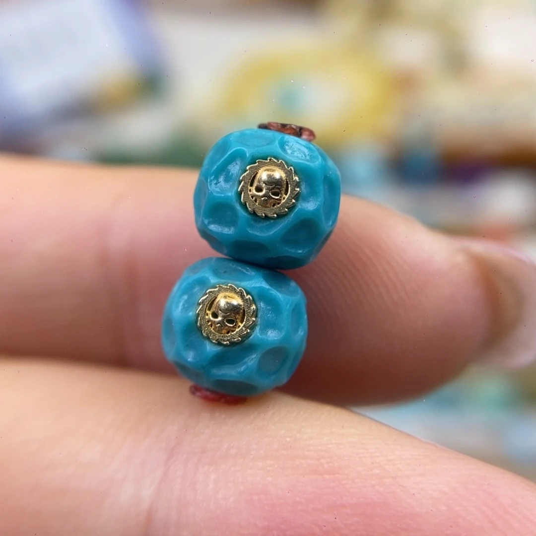 绿松石对珠未镶嵌