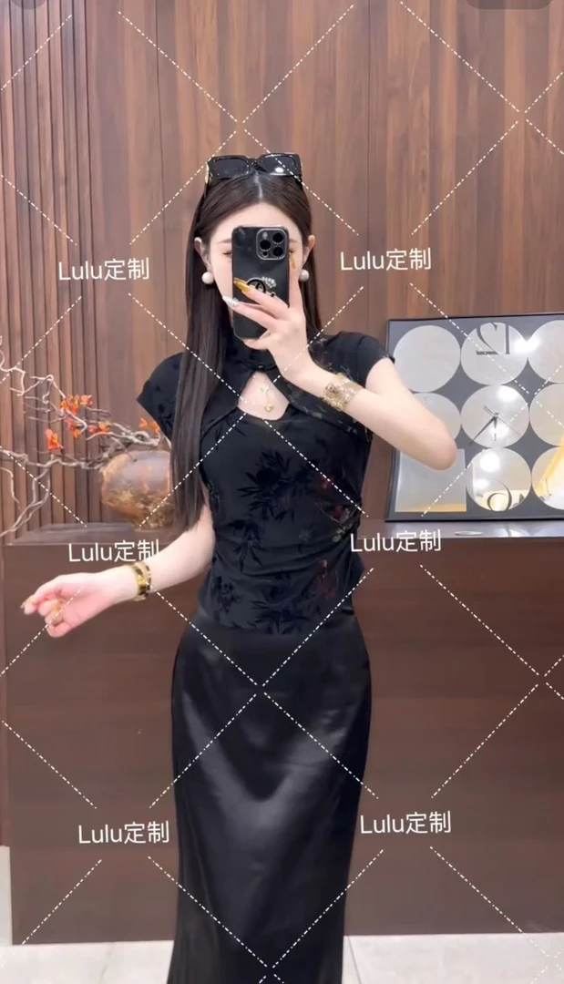 新中式盘扣收腰显瘦修身短袖上衣