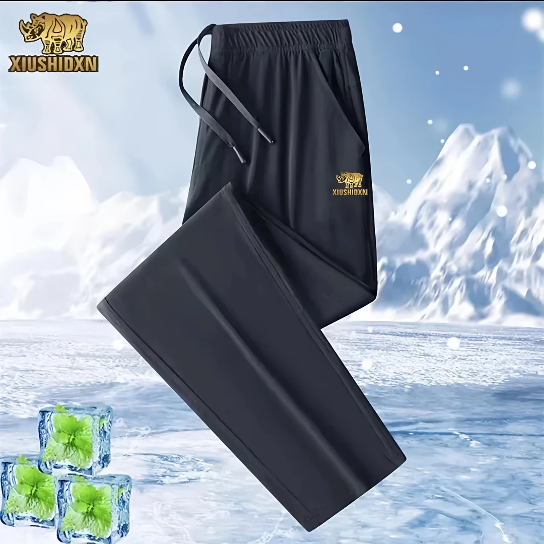 夏季薄荷冰感光变爆冰吸湿排汗弹力速干长裤25099