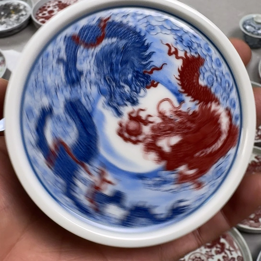 摆件双龙戏珠盖置