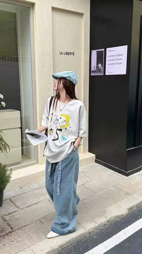 029【夏季新款】胸前数字123456圆领短袖