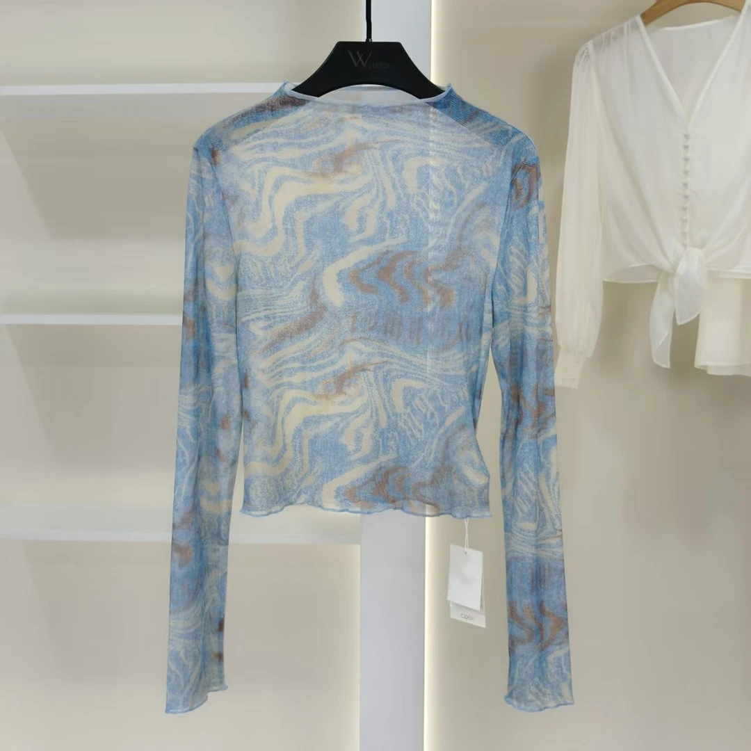 麦迪尚品【K】50428611 春夏简约透气网纱上衣品牌撤柜女装