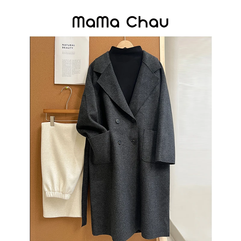 现货-MAMACHAU【轻暖和风】毛呢大衣女秋冬高级感中长款风衣外套