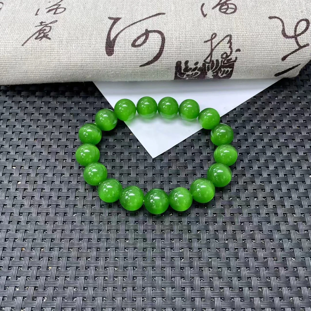 【喜利】QA238绿猫色12m圆珠手链/多样性发一精致奇石