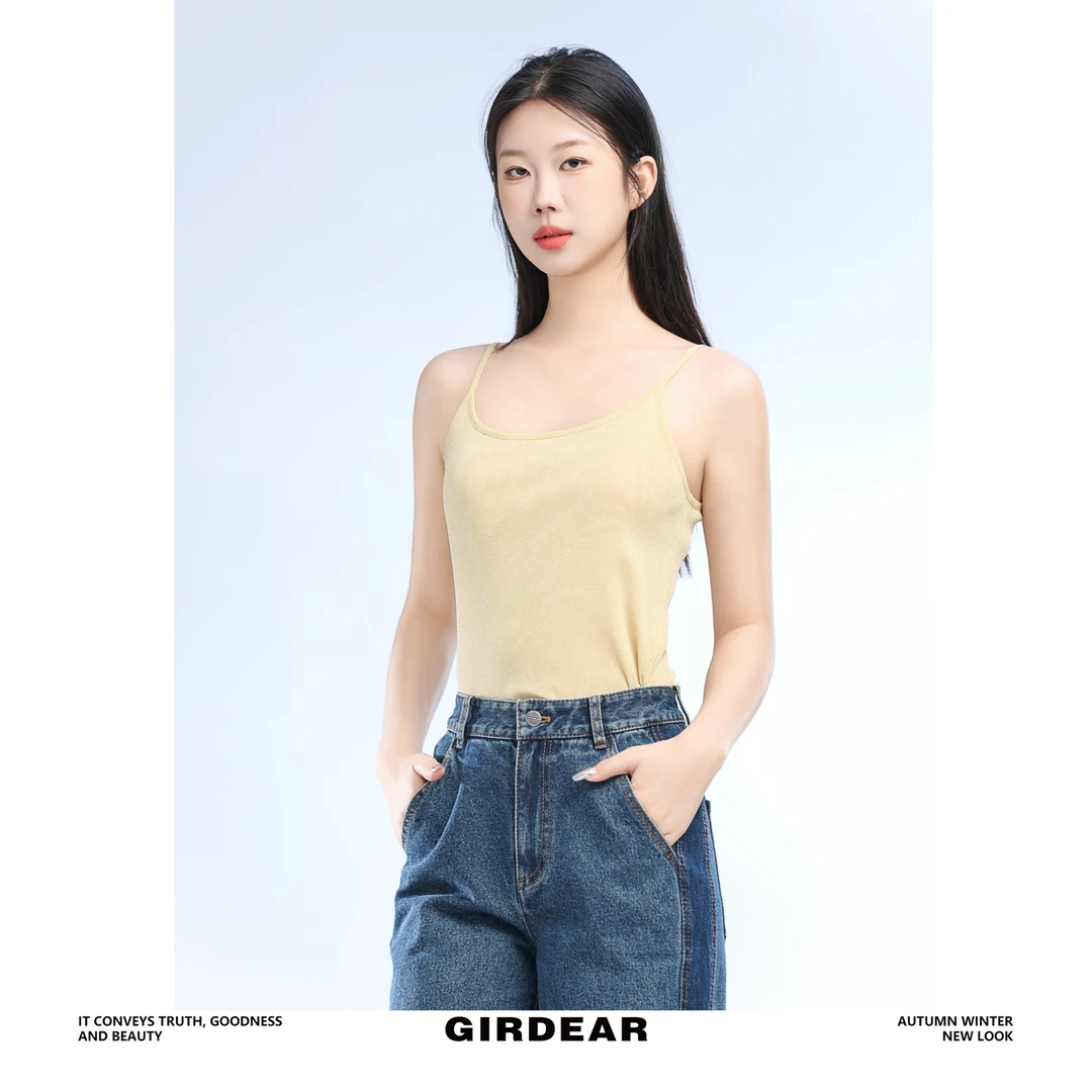 GIRDEAR/哥弟1301052新款时尚经典百搭吊带弹力贴身丝网背心