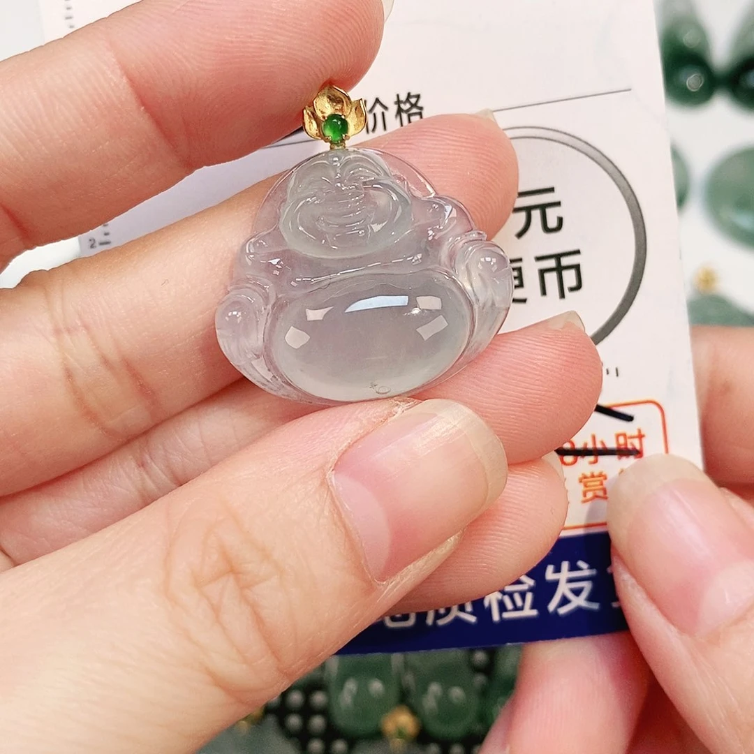 翡翠颈饰18K金镶嵌吊坠