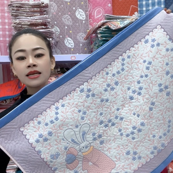 棉蓝色小花兔纯棉