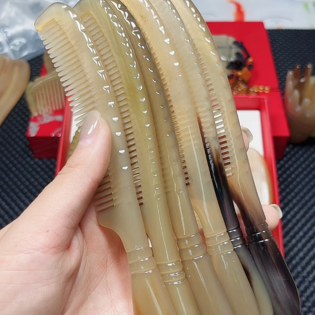 纯牛角手工制作牛角梳