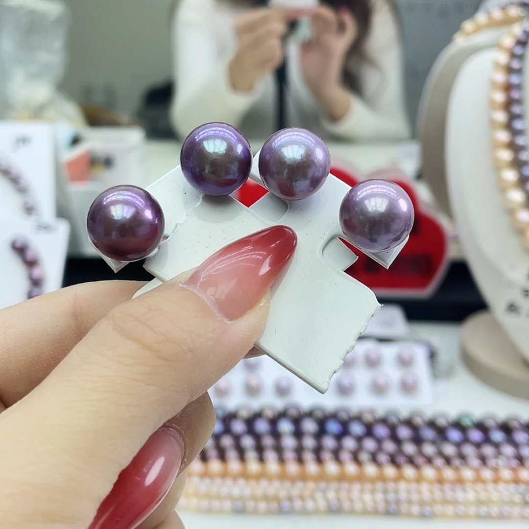 耳饰银S925镶嵌淡水珍珠