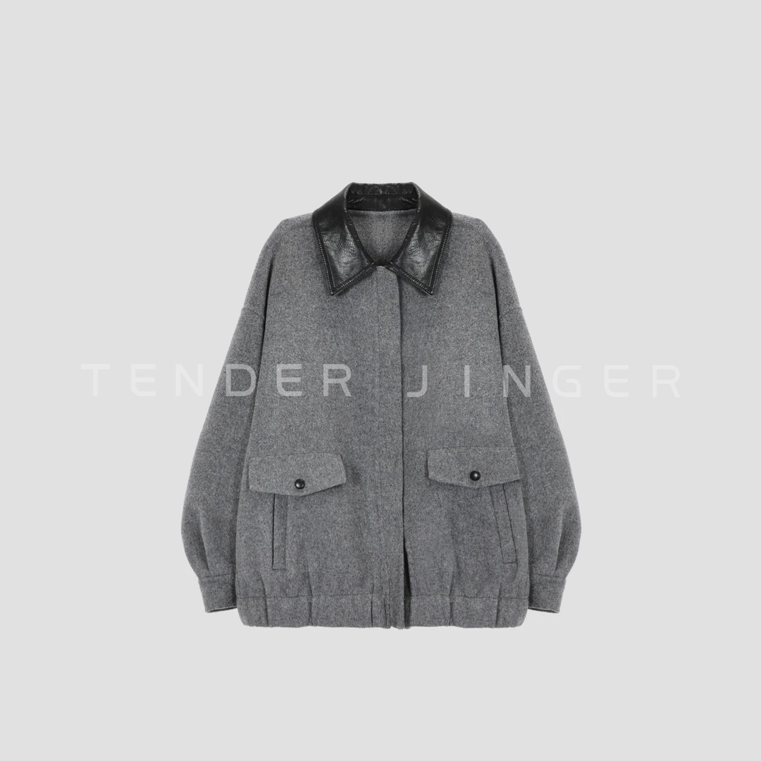 Tender Jinger｜线下专供 巴恩风翻领羊毛短款外套T54TUZ555T