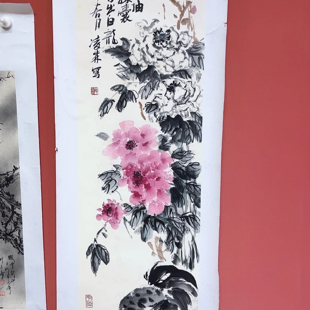 国画霍**哥凌森老师亲笔手绘作品朵