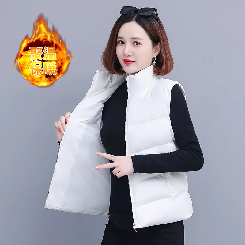 秋冬时尚棉马甲女背心坎肩棉衣2025新款韩版保暖马夹百搭上衣外套