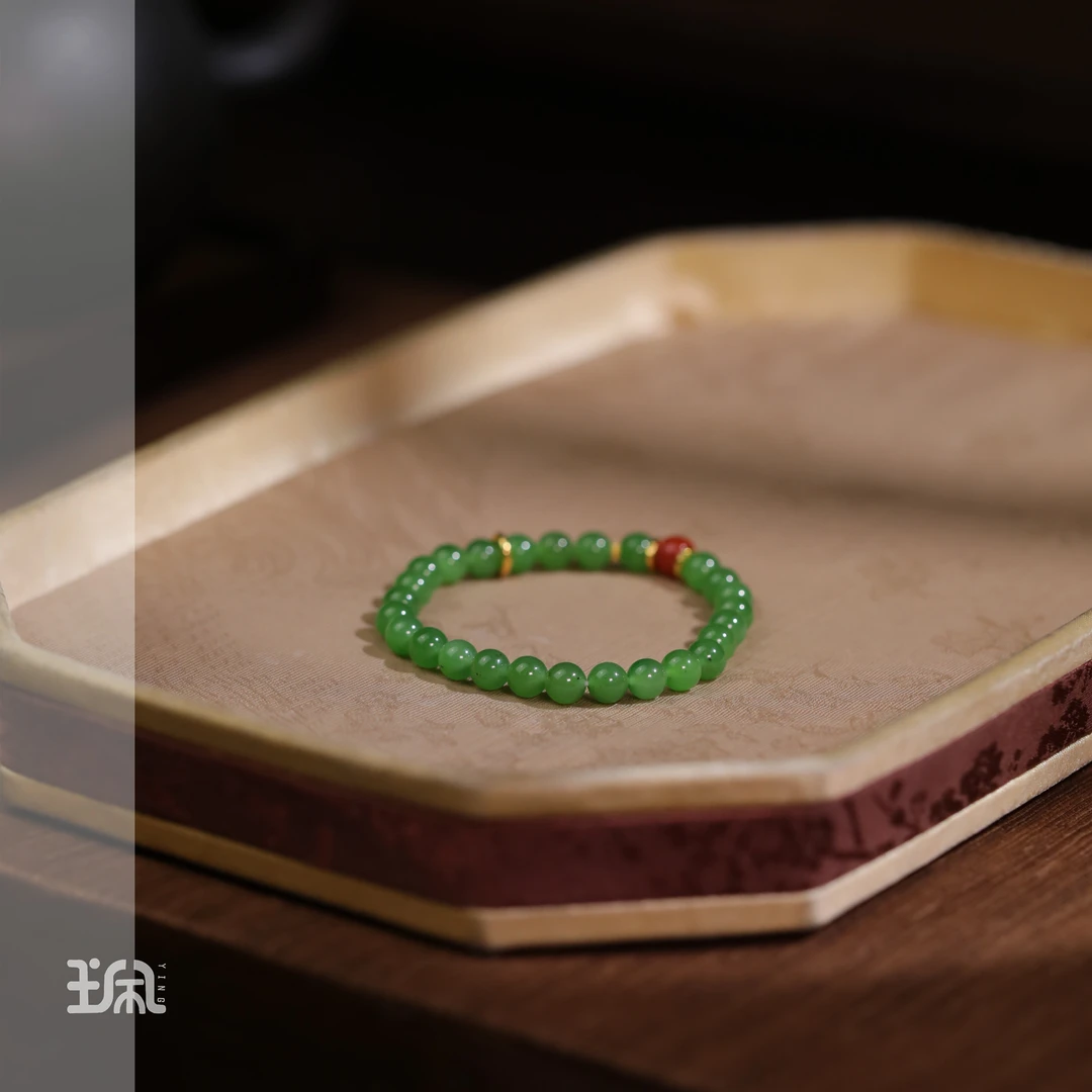 清温|和田玉*手串*18K金镶嵌QXC24111685多样性发其一