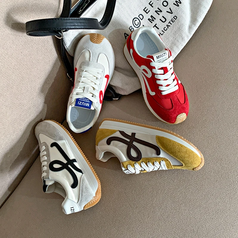 杨幂同款时尚德训鞋女2025新款增高复古超火百搭阿甘鞋运动休闲鞋