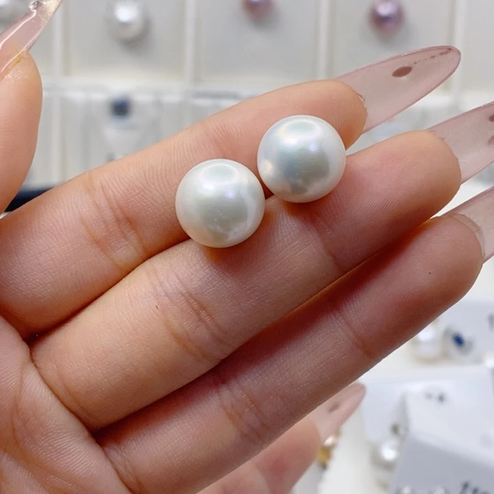 银S925镶嵌淡水珍珠耳饰