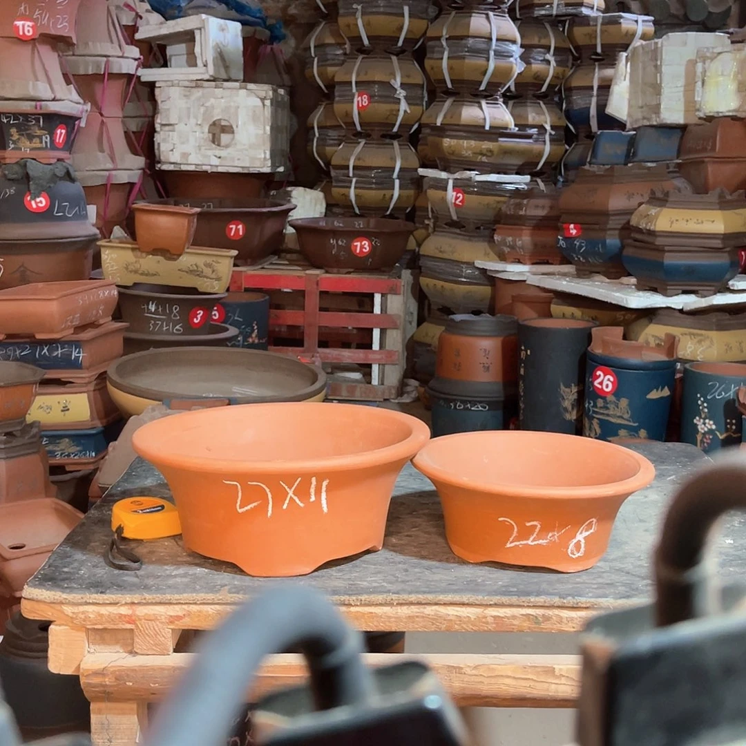 紫砂花盆碗盆两个