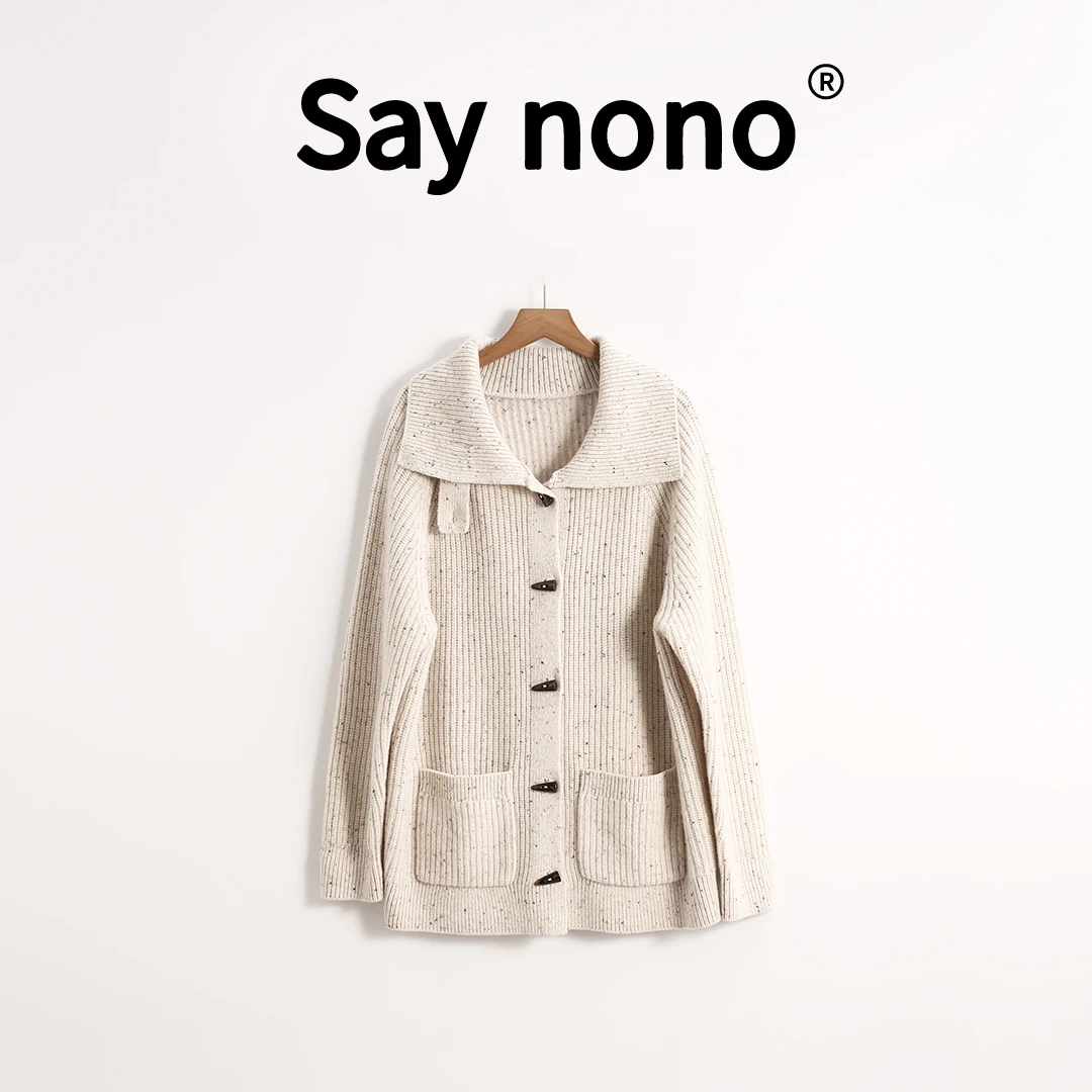 懒猫nono│Saynono 欧美风坑条设计感针织开衫显瘦毛衣 /SY99279