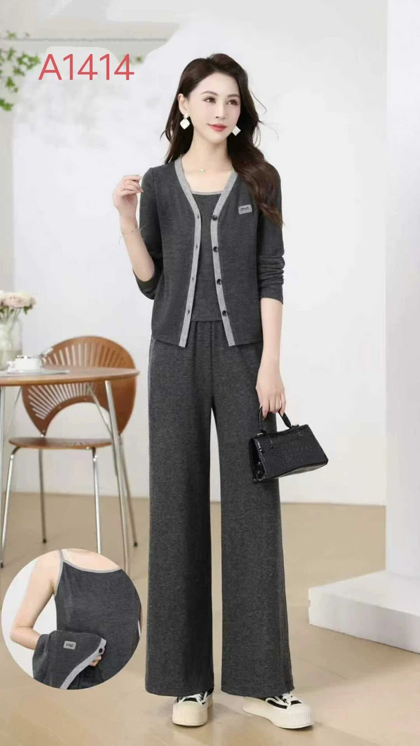 A1414休闲风简约通勤小众特色时尚套装减龄上衣休闲气质显瘦洋气