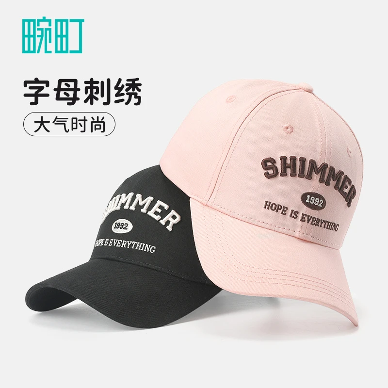 畹町新款棒球帽女遮阳女款时尚刺绣纯棉鸭舌帽百搭情侣大气帽子男