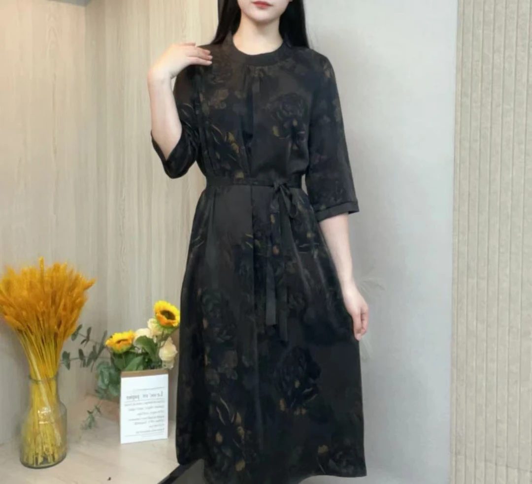 1116-7新款旗袍连衣裙宽松显瘦妈妈装