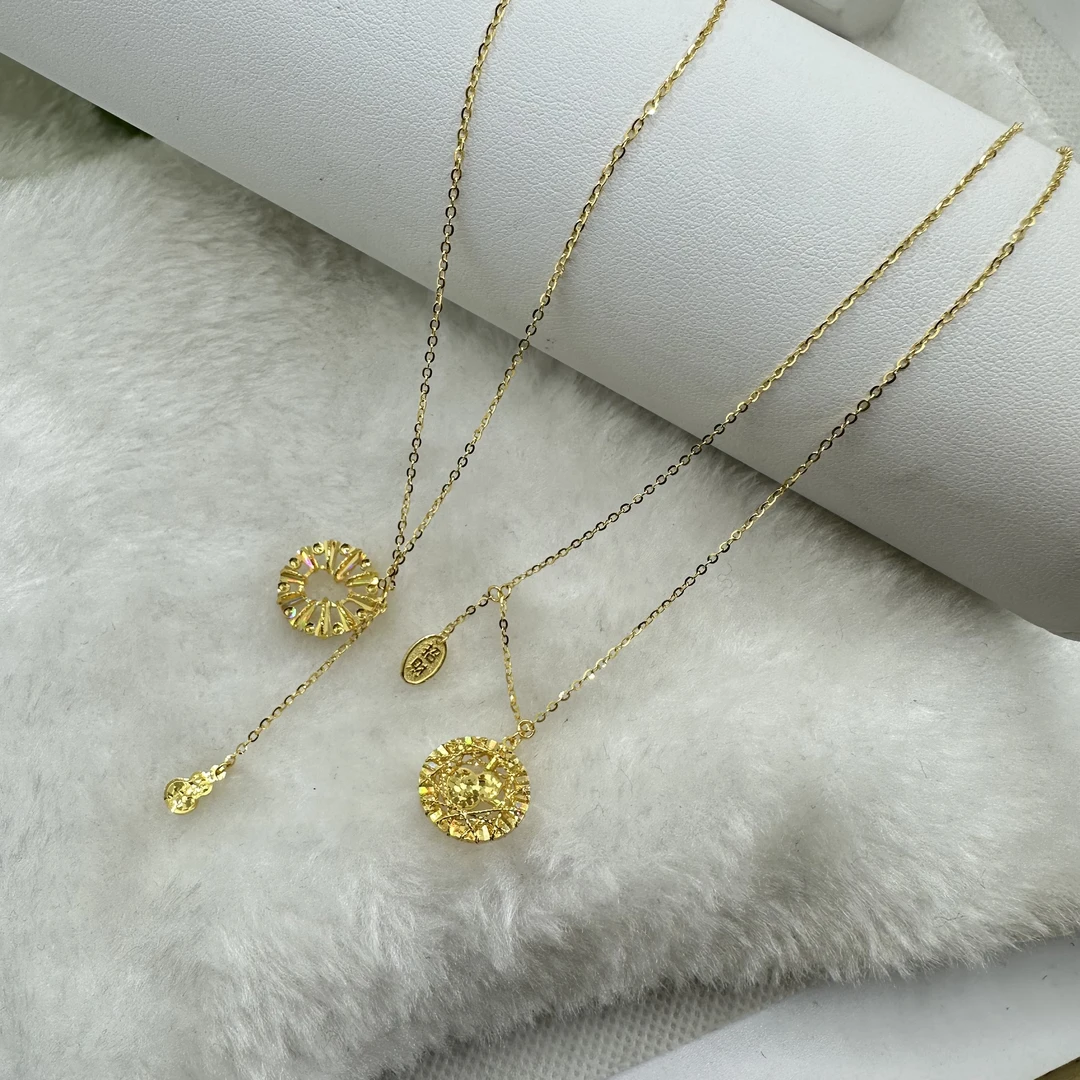 5G工艺 足金999 七彩拉丝流苏葫芦套链 T