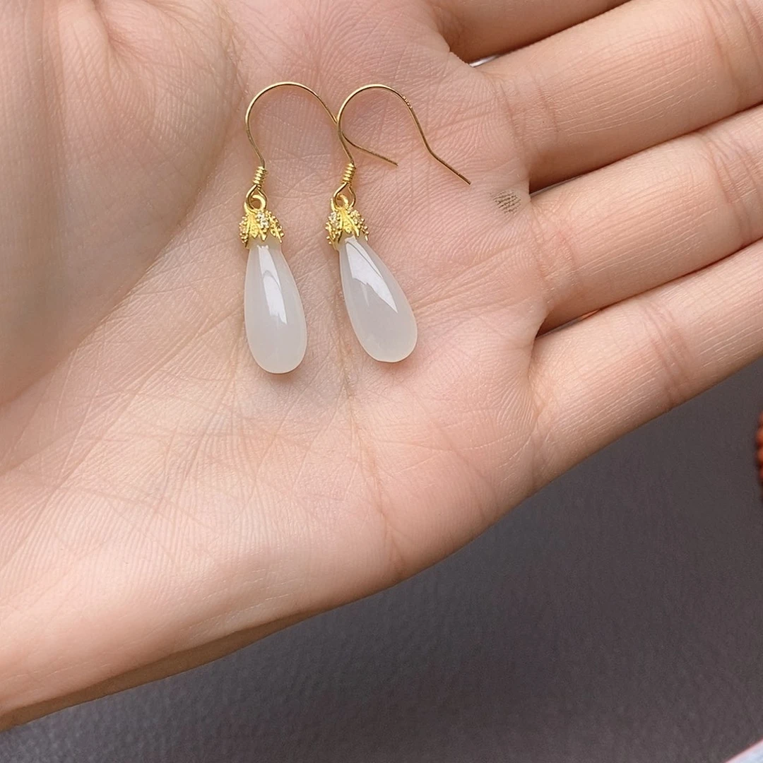 和田玉颈饰银S925镶嵌