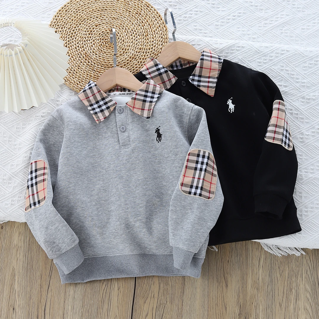 洋气卫衣春秋款2025新款儿童痞帅休闲POLO衫中大童时髦修身上衣潮