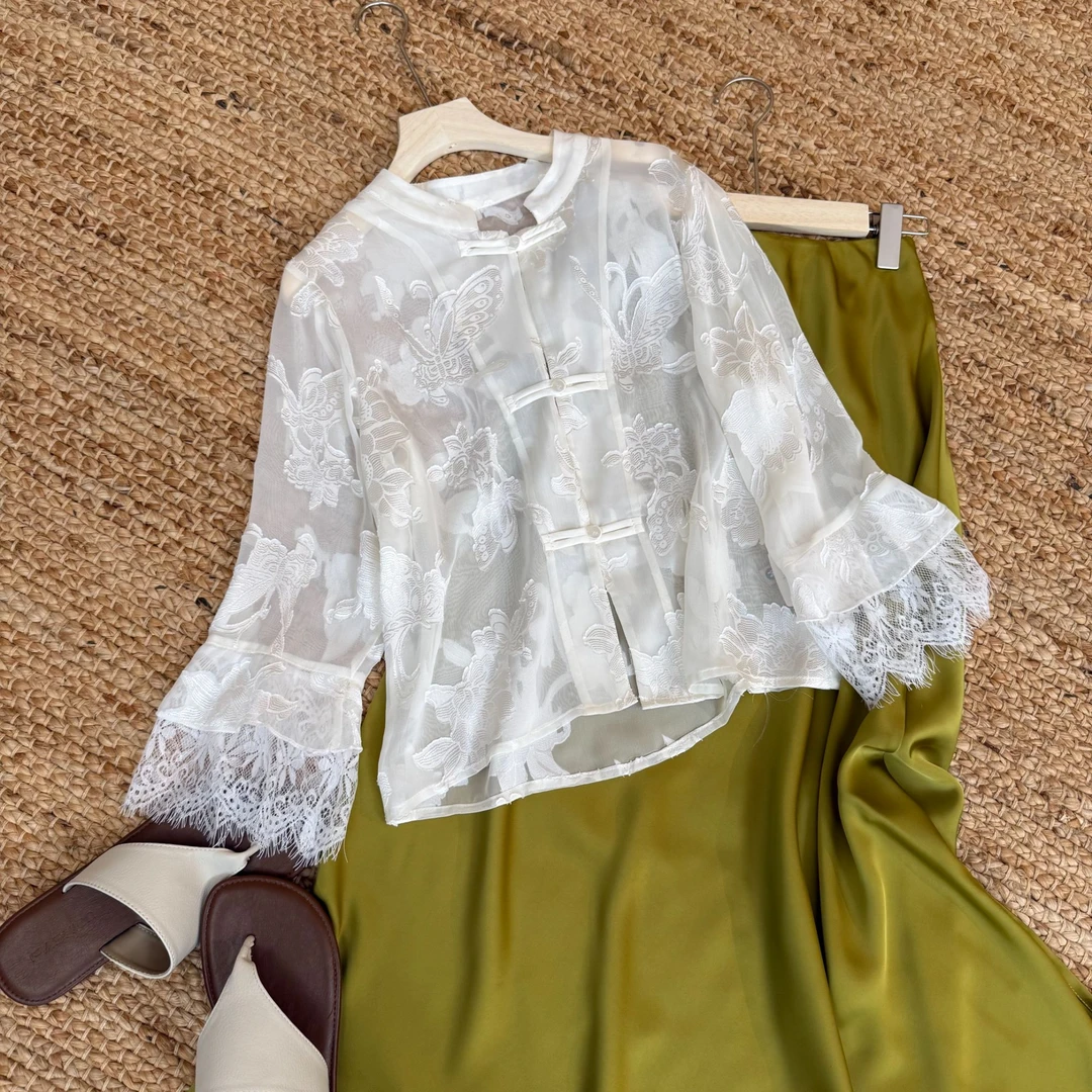 [碧霄]Q883夏季新款宽松唐装外套女国风复古上衣新中式小外套