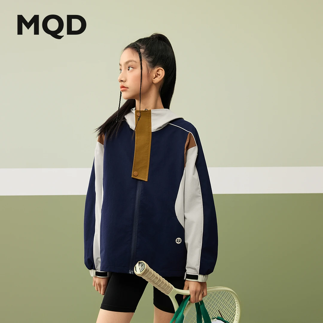 【运动系列】MQD25春季新品亲肤长袖撞色健身连帽外套9651W0813