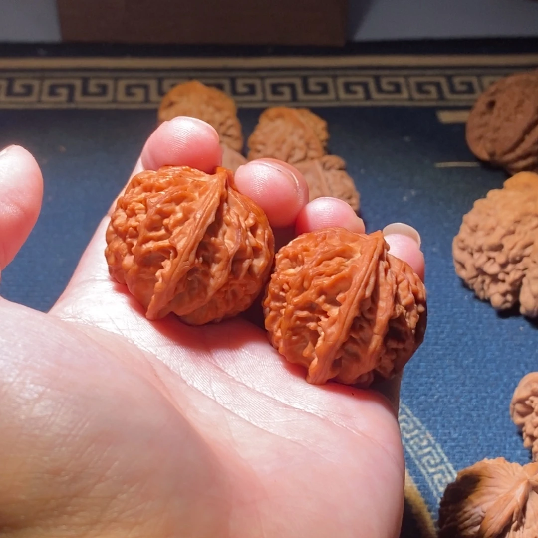 吊坠文玩核桃全品无修苹果园一对