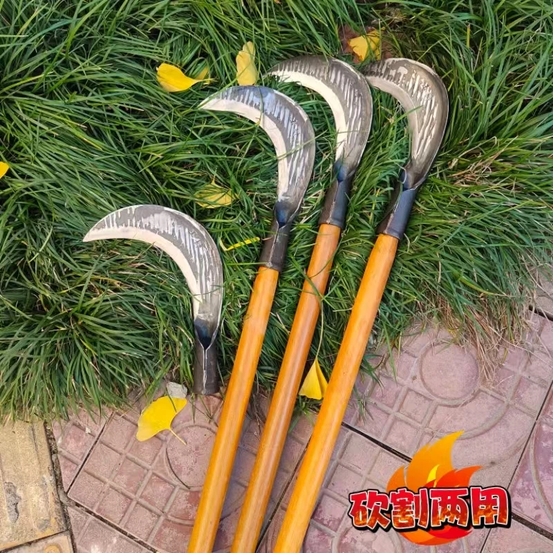 手工镰刀割草刀砍树神器农用草刀工农刀锰钢打草砍割两用户外柴刀