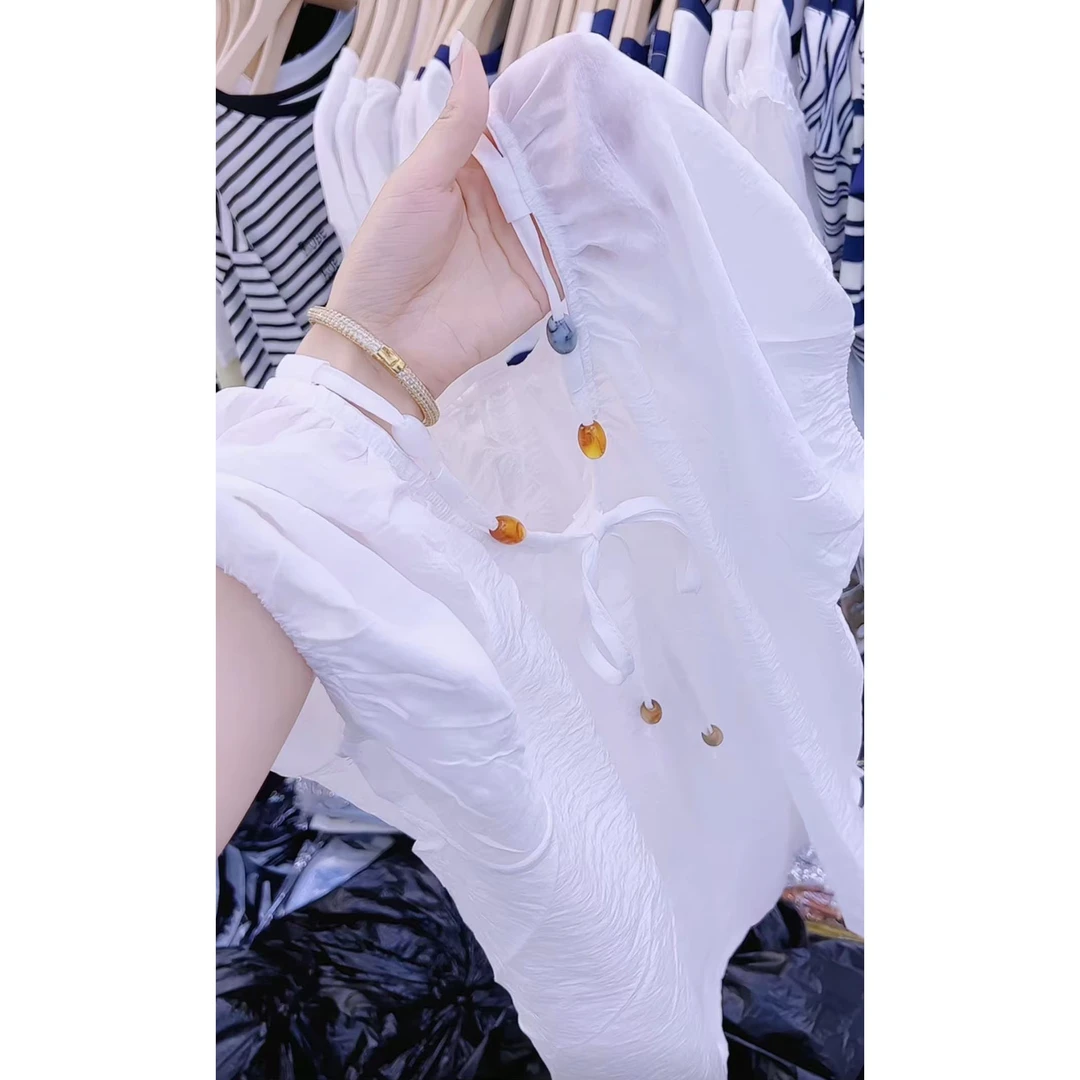 今年流行穿搭2025夏季新款温柔风系绳减龄显瘦休闲风短袖衬衫上衣