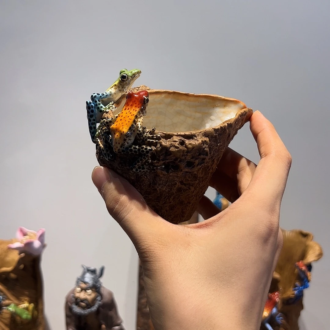 大*双蛙公道杯一物一件纯手工陶瓷