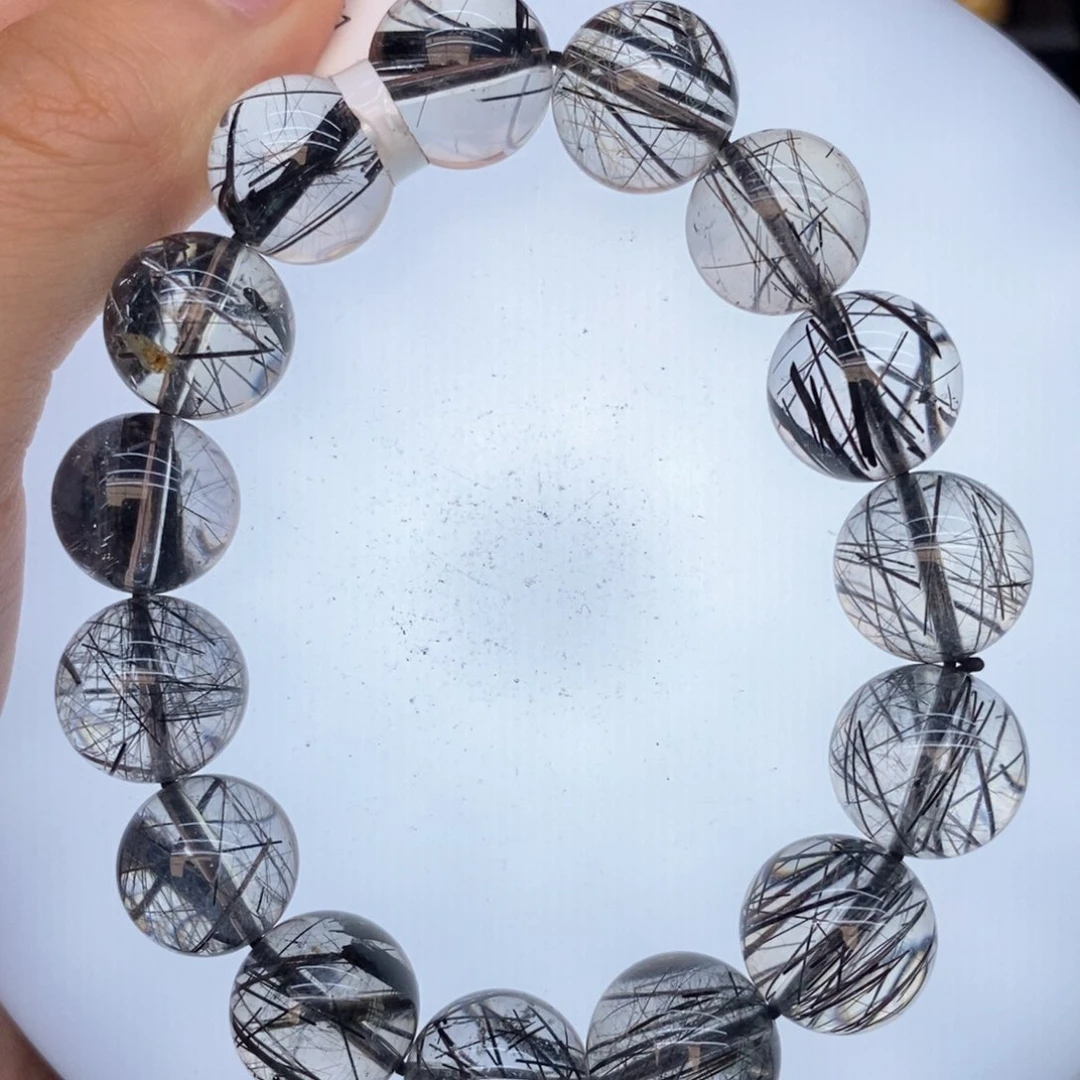 水晶手串未镶嵌3黑发13mm