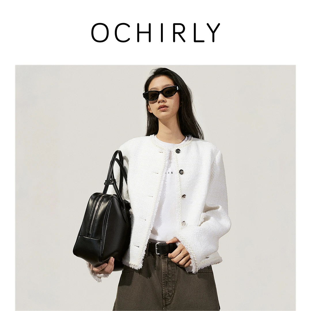 OCHIRLY欧时力 意大利进口花式呢小香风外套女法式2025早春新品