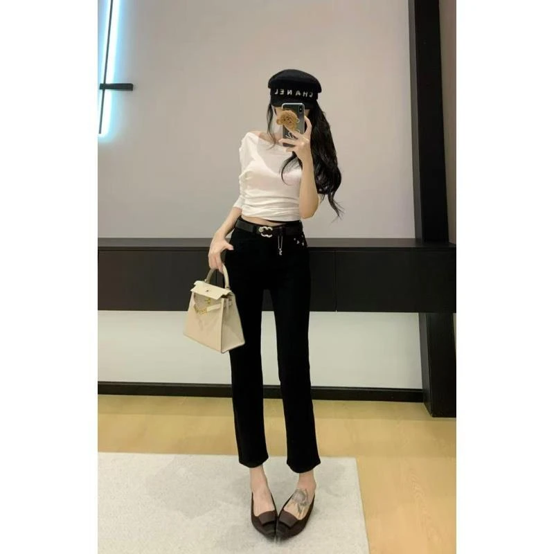 F410  [杋爷潮品] 凑凑早秋九分烟管裤(配腰带)