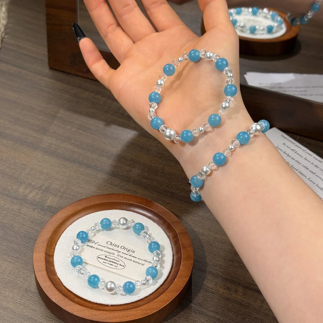 【人鱼泡泡】设计款天然水晶天河手链单圈多样性选其一发