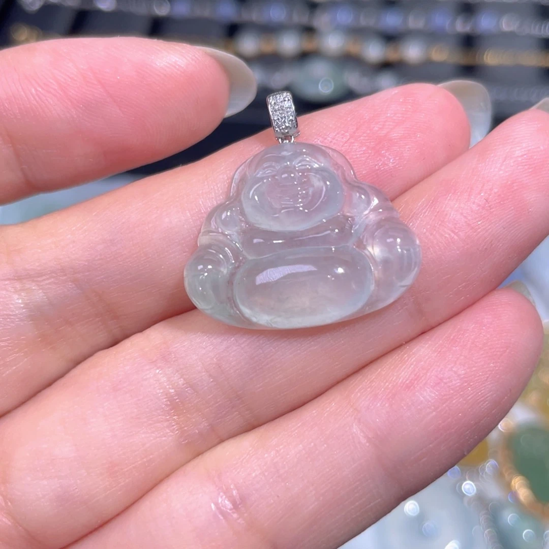 颈饰18K金镶嵌翡翠翡翠