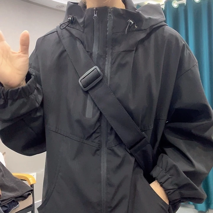 &****&双拉链黑外套