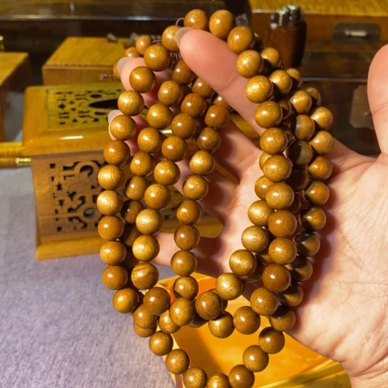 金丝楠金秀贤楠木小叶1.0手串