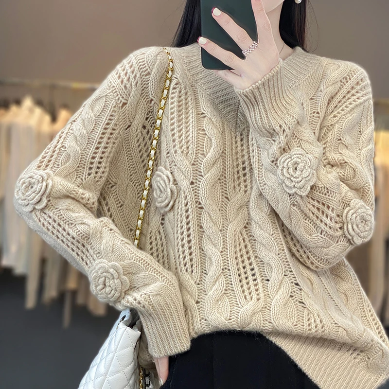 ZHANGLIXI设计师款纯羊毛衫长袖宽松百搭时尚RD9125