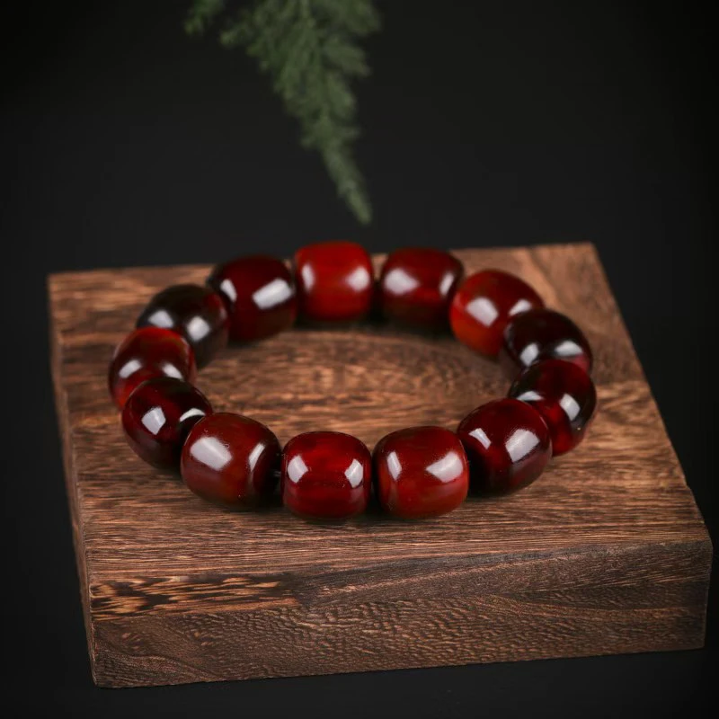 非金属珐琅手链 天然牦牛角桶珠手链手串单圈高端文玩