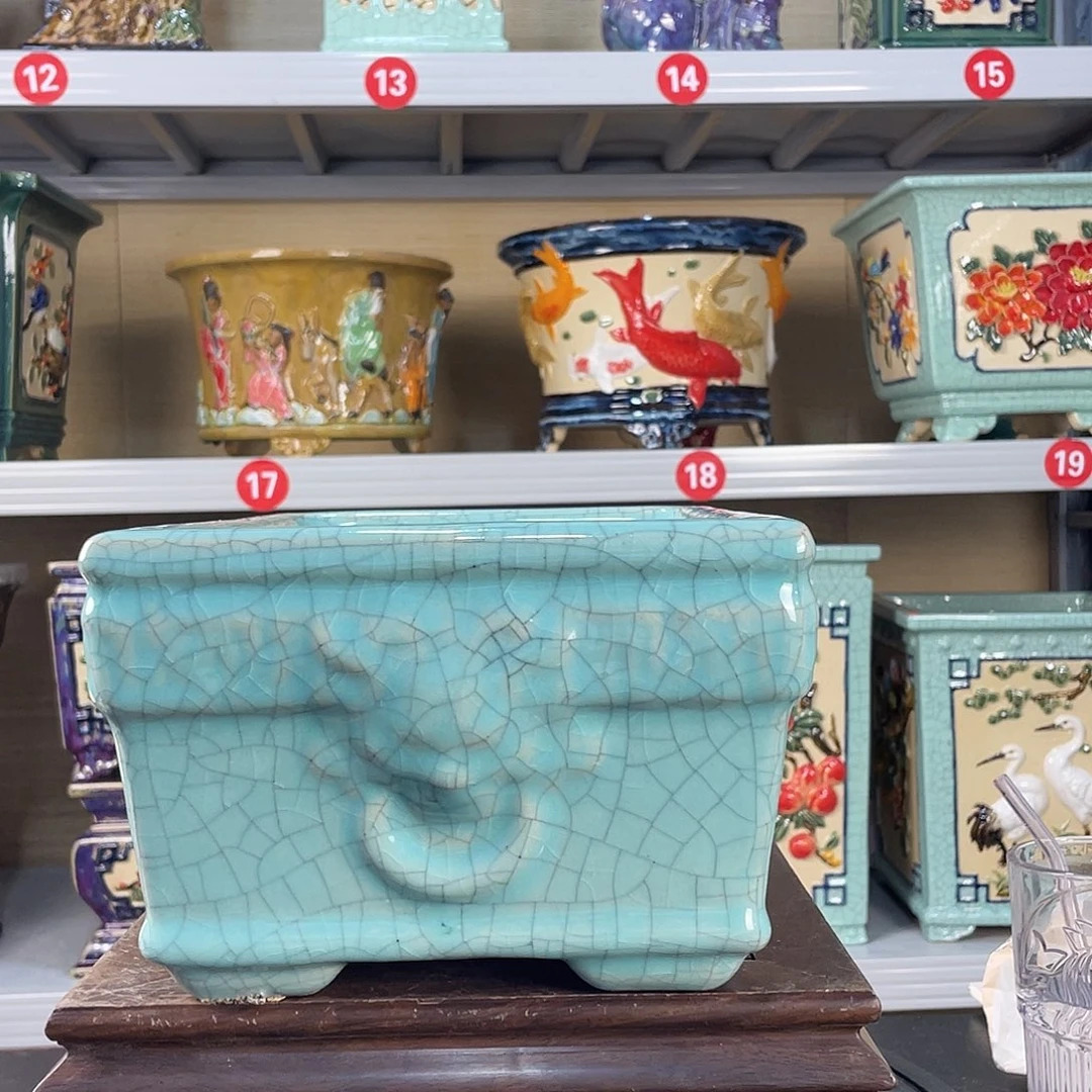 瑕疵漏正宗岭南石湾盆