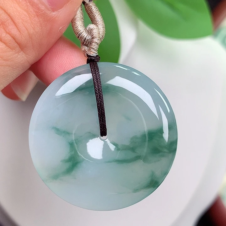 颈饰未镶嵌翡翠平安扣 34.4x5.8mm