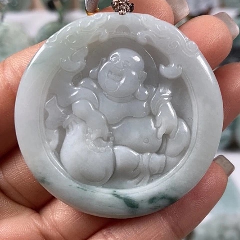 翡翠颈饰未镶嵌逍遥佛福利