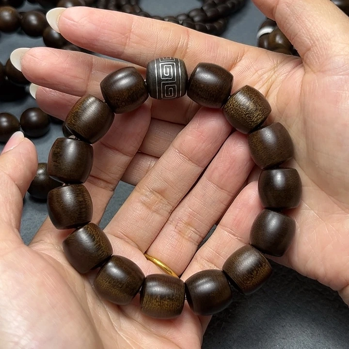 手串沉香木叶****?白棋玉化