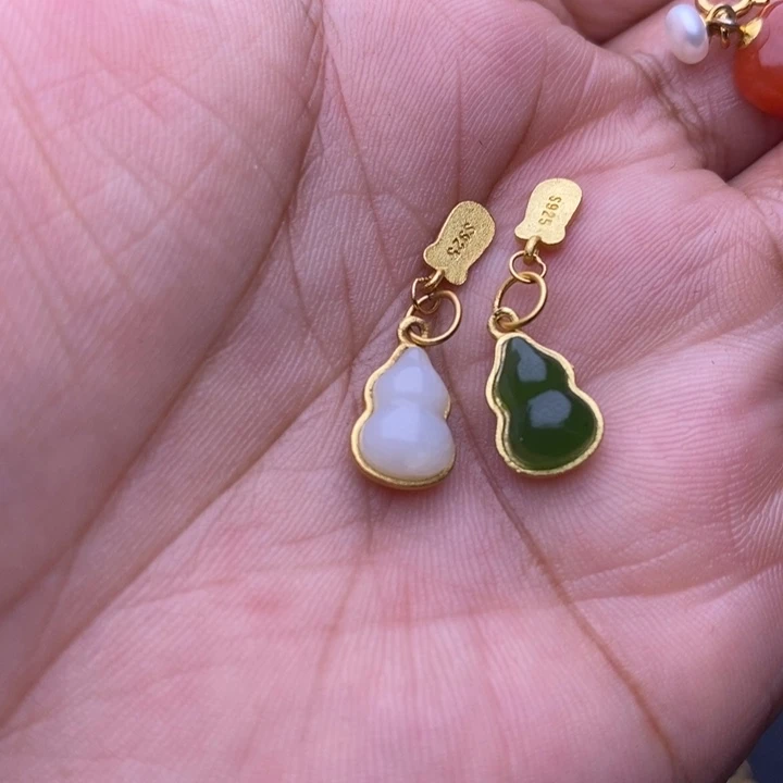 吊坠(不含链)银S925镶嵌和田玉