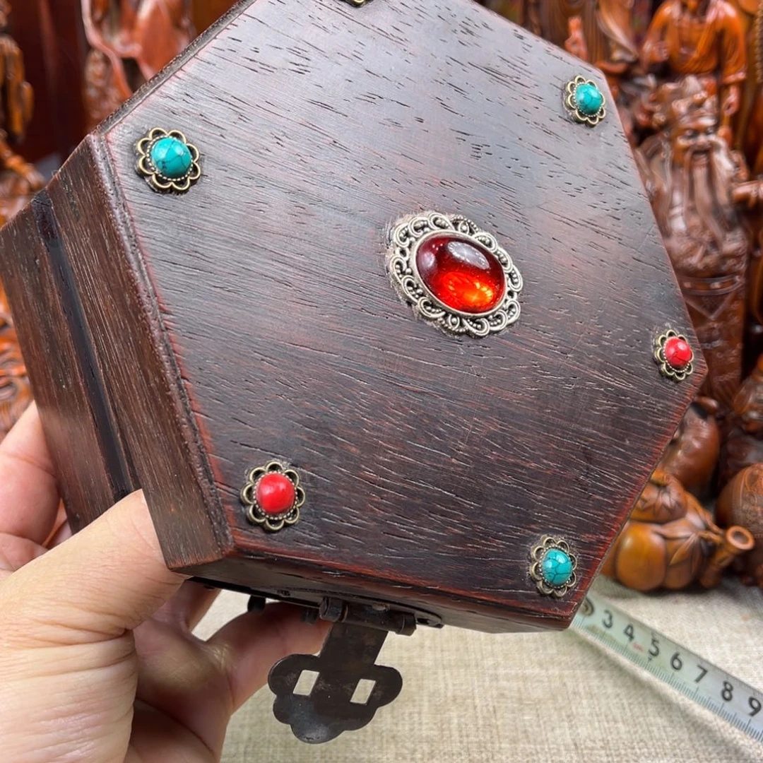 木花梨木盒翻盖盒