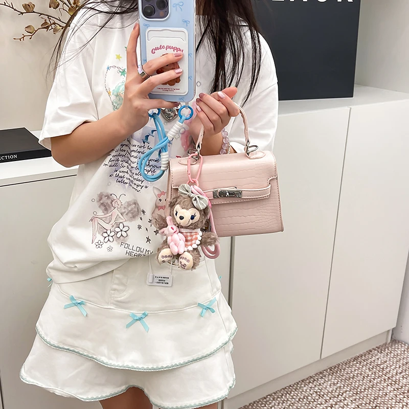 2025纯色单肩款斜挎包小众韩版个性单肩精致质感鳄鱼纹小凯莉包包