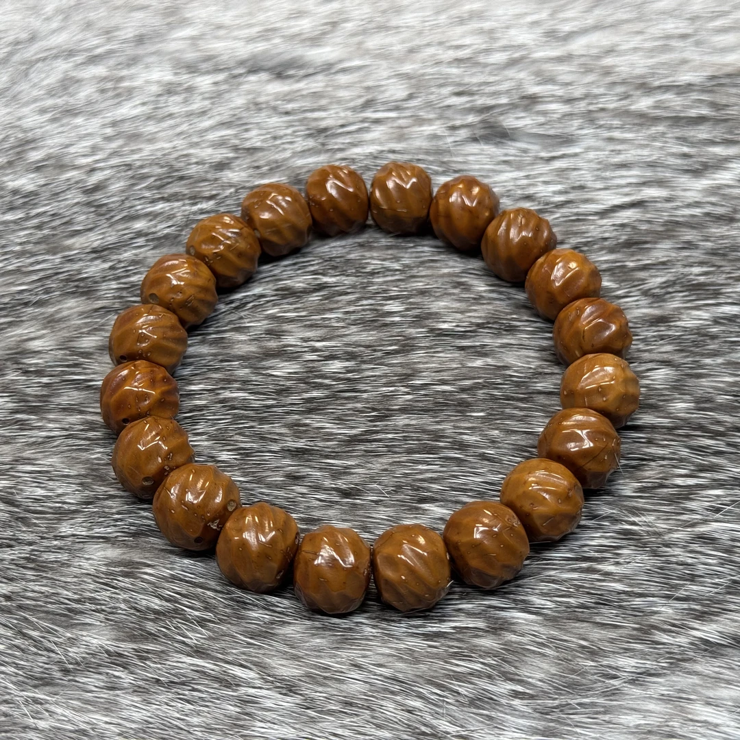 尺寸12mm左右紫金树老树雕刻精工千仞单圈一条《小鱼文玩》E009